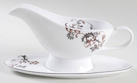Chocolate Swirl Gravy Boat & Underplate
