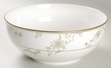 Riverside Park Gold 8" Round Vegetable Bowl