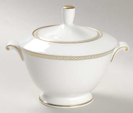 Riverside Park Gold Sugar Bowl & Lid