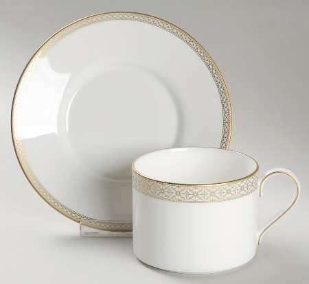 Riverside Park Gold Flat Cup & Saucer Set