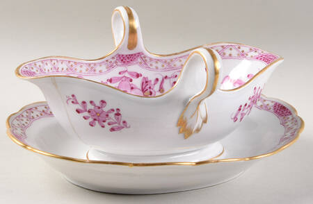Indian Gravy Boat with Attached Underplate