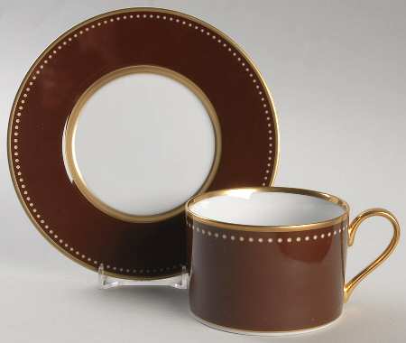 Carolina Chocolate Flat Cup & Saucer Set