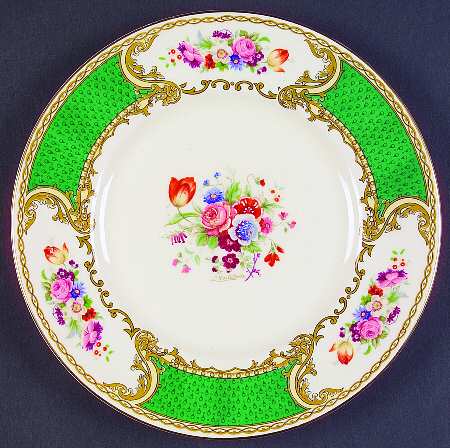 The Bouquet Green (Enameled) Salad Plate