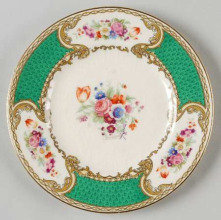 The Bouquet Green (Enameled) Bread & Butter Plate