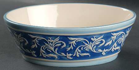 Blue Provencale 9" Oval Salad Serving Bowl