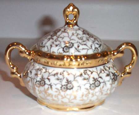 21871 Gold Sugar Bowl & Lid