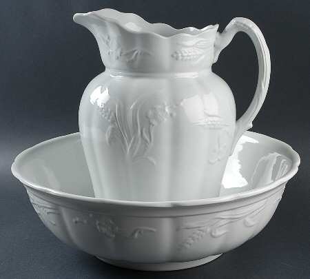 Wheat and Rose Wash Pitcher & Bowl Set