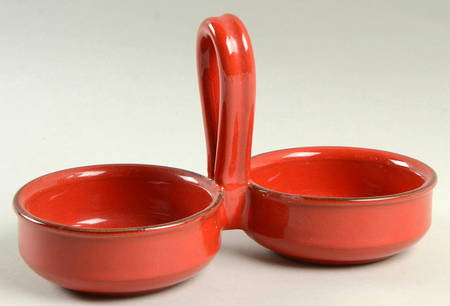 Classic Collection Red Center Handle Tray for Oil/Vinegar