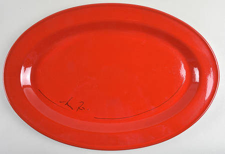 Classic Collection Red 18" Oval Serving Platter