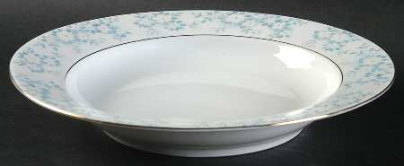 Danube (Blue White Floral) Rim Soup Bowl