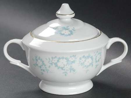 Danube (Blue White Floral) Sugar Bowl & Lid
