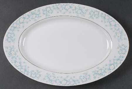 Danube (Blue White Floral) 13" Oval Serving Platter