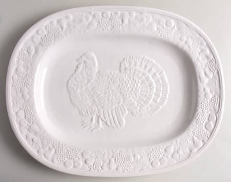 Harvest Borders 18" Oval Turkey Serving Platter