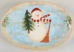 Snowman 14" Oval Serving Platter