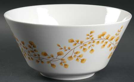 Maidenhair Fern Yellow 9" Salad Serving Bowl