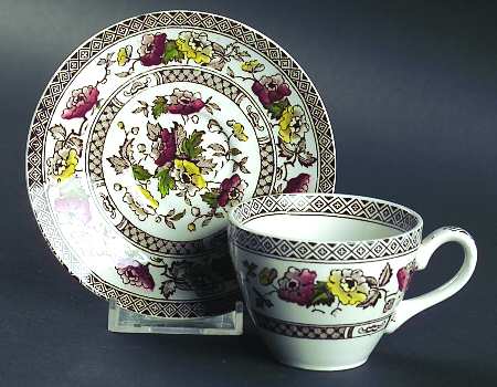 Windsor Brown Multicolor(Smooth) Flat Demitasse Cup & Saucer Set