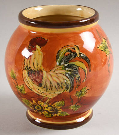 Orange Rooster Small Canister No Lid