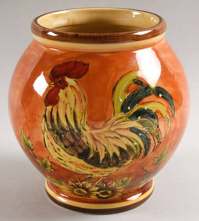 Orange Rooster Medium Canister No Lid