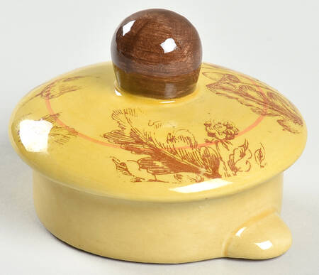 Orange Rooster Lid for Teapot