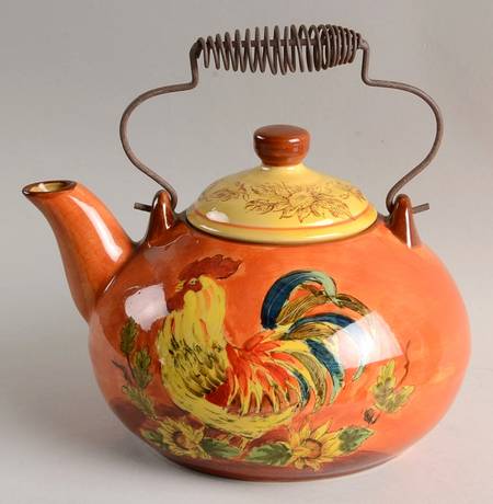 Orange Rooster Kettle & Lid