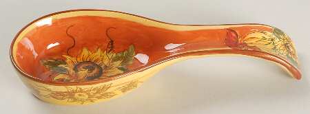 Orange Rooster Spoon Rest/Holder (Holds 1 Spoon)