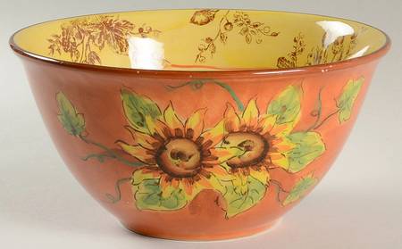Orange Rooster 8" Round Serving Bowl