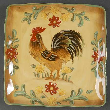 Honey Rooster Square Salad Plate
