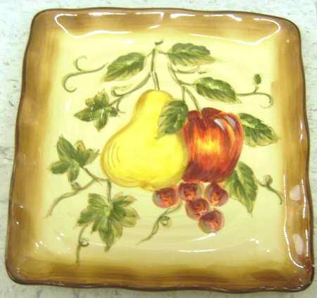 Fruit Harvest Square Salad Plate