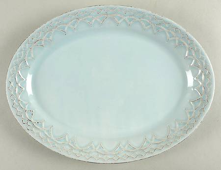 Venice Light Blue 13" Oval Serving Platter