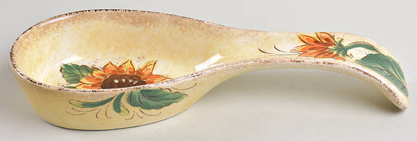 Tuscan Sunflower Spoon Rest/Holder (Holds 1 Spoon)