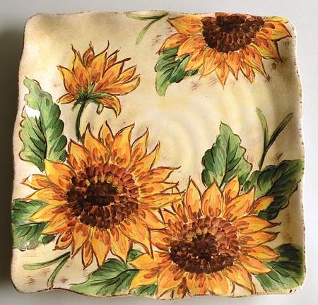 Tuscan Sunflower Square Dinner Plate