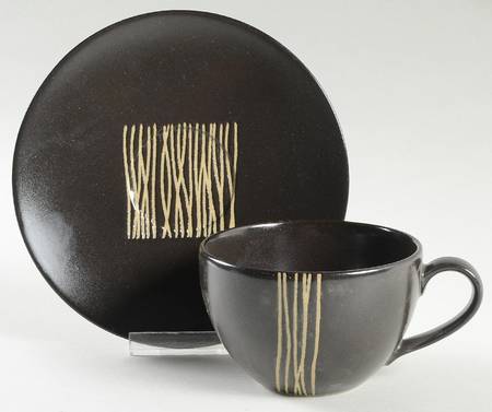 Bamboo Reeds Flat Cup & Saucer Set