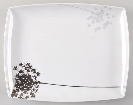 Floral Silhouette 13" Rectangular Serving Platter