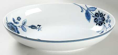 Indigo Bloom 10" Oval Vegetable Bowl