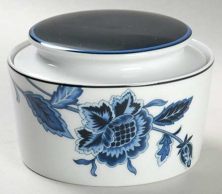 Indigo Bloom Sugar Bowl & Lid