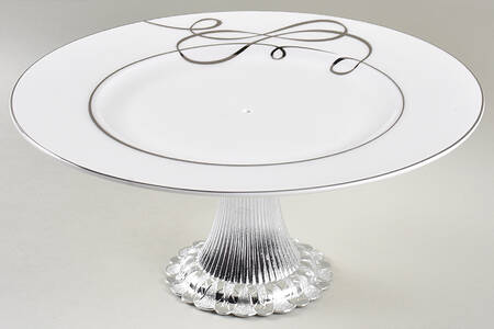 Love Story Cake Stand with 4"-5" Metal Pedestal  Hc