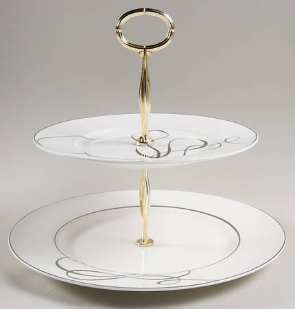 Love Story 6 5/8"-10"  2 Tiered Serving Tray (Dp, Sp) HC