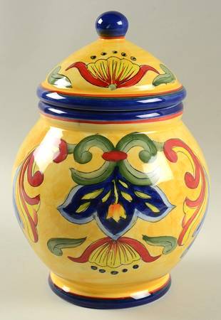 Yellow Talavera Small Canister & Lid