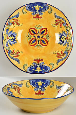 Yellow Talavera 12" Round Serving Bowl