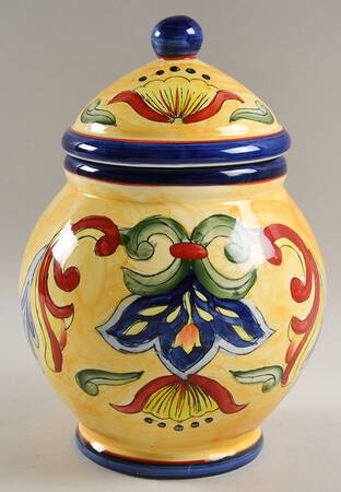 Yellow Talavera Medium Canister & Lid