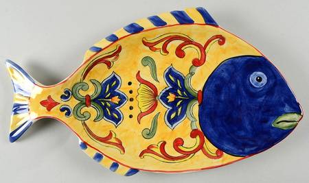 Yellow Talavera 13" Fish Shaped Platter