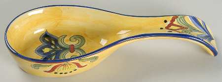 Yellow Talavera Spoon Rest/Holder (Holds 1 Spoon)