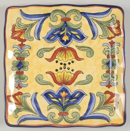 Yellow Talavera Square Salad Plate