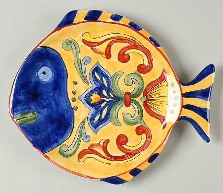 Yellow Talavera Fish Plate