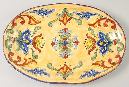 Yellow Talavera 17" Oval Serving Platter