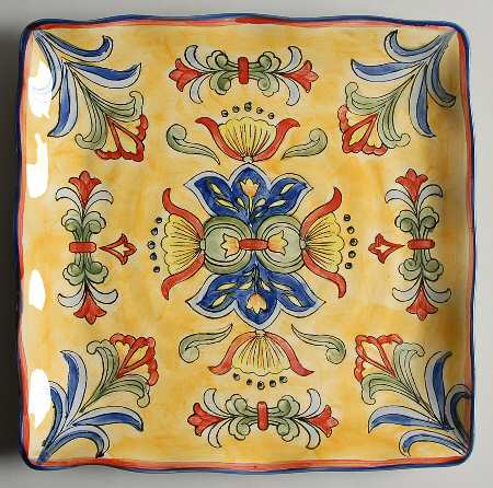 Yellow Talavera Square Dinner Plate