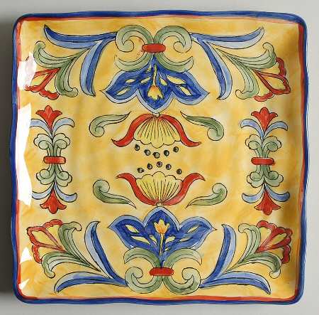 Yellow Talavera Square Salad Plate