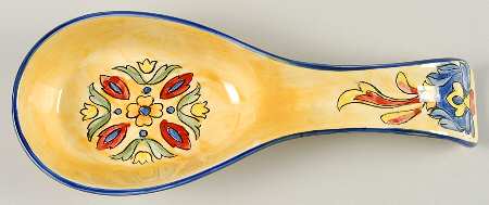 Yellow Talavera Spoon Rest/Holder (Holds 1 Spoon)