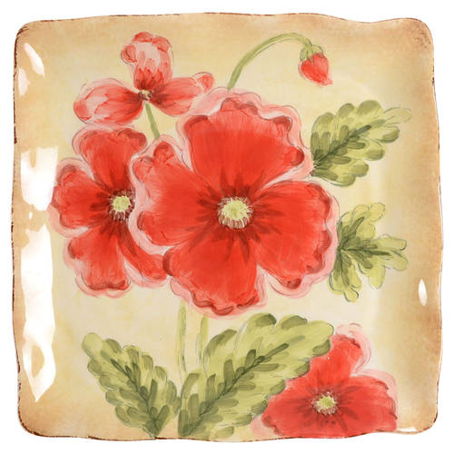 Poppies Square Dinner Plate