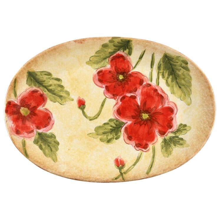 Poppies 14" Oval Serving Platter